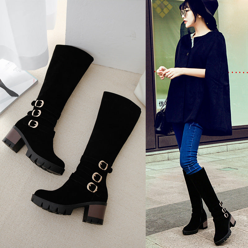 
                      
                        Women's Fashion Shoes Winter High Heel Plus Size 40-43 High Boots, Female - RewaGold
                      
                    