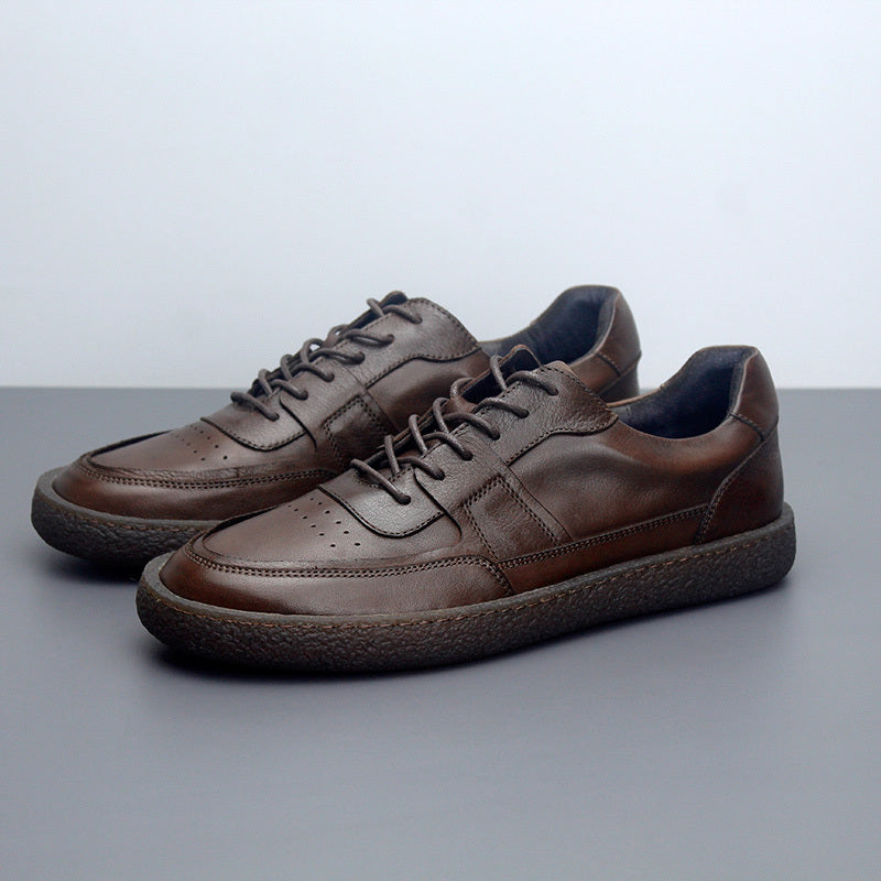 
                      
                        Vintage Leather Sneakers - Breathable Low-Top Men’s Casual Shoes - RewaGold
                      
                    