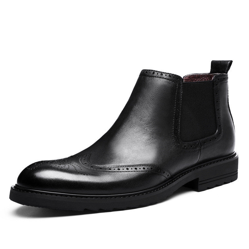 Men's Leather Martin Boots - Stylish Autumn & Winter Wear - RewaGold