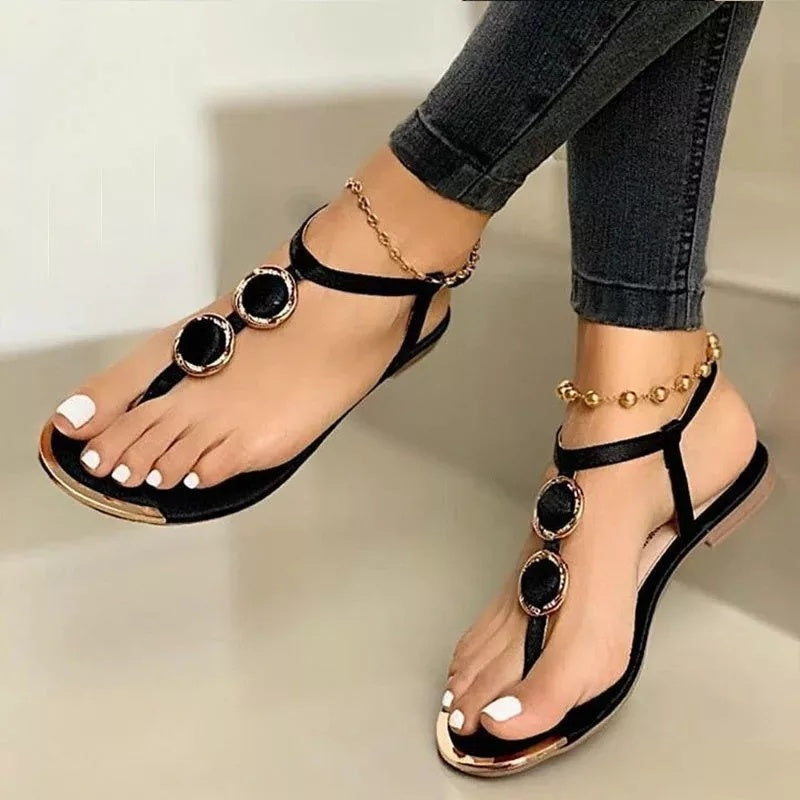 Women's Summer Flat Sandals – Perfect for Beach Days - RewaGold