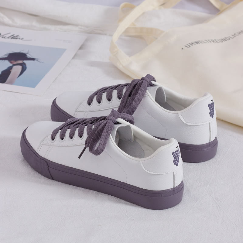 Spring new Korean version of the wild white shoes female strawberry retro port wind shoes students ins sneakers - RewaGold